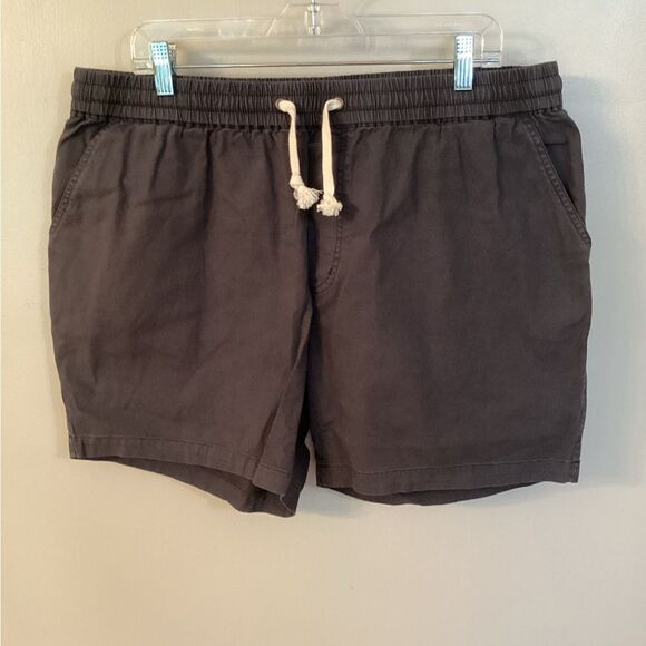 MARINE LAYER MENS XL GREY SATURDAY SHORTS CANVAS POCKETS 5" INSEAM PULL ON WAIST - Picture 2 of 8